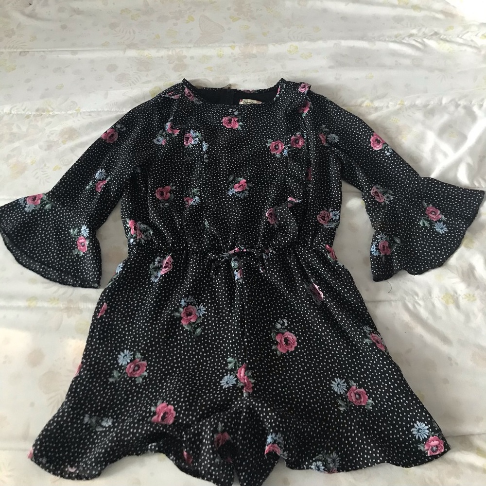 Speechless girls black floral romper